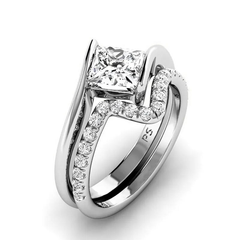 0.80-3.30 CT Round & Princess Cut Lab Grown Diamonds - Bridal Set