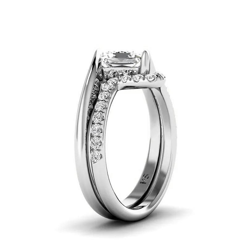0.80-3.30 CT Round & Princess Cut Lab Grown Diamonds - Bridal Set
