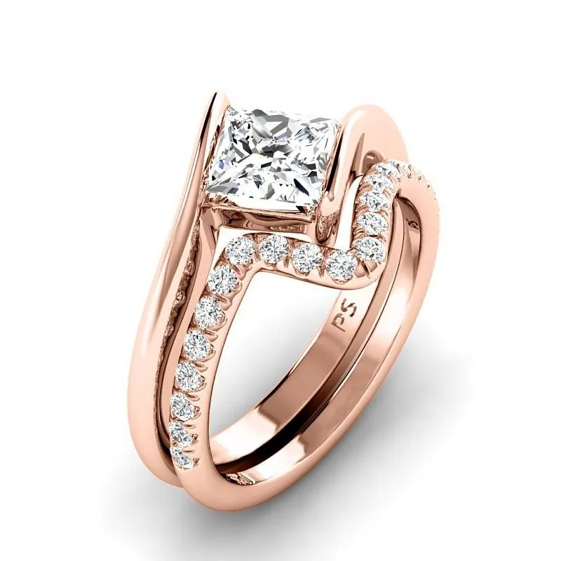 0.80-3.30 CT Round & Princess Cut Lab Grown Diamonds - Bridal Set