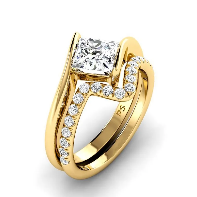 0.80-3.30 CT Round & Princess Cut Lab Grown Diamonds - Bridal Set