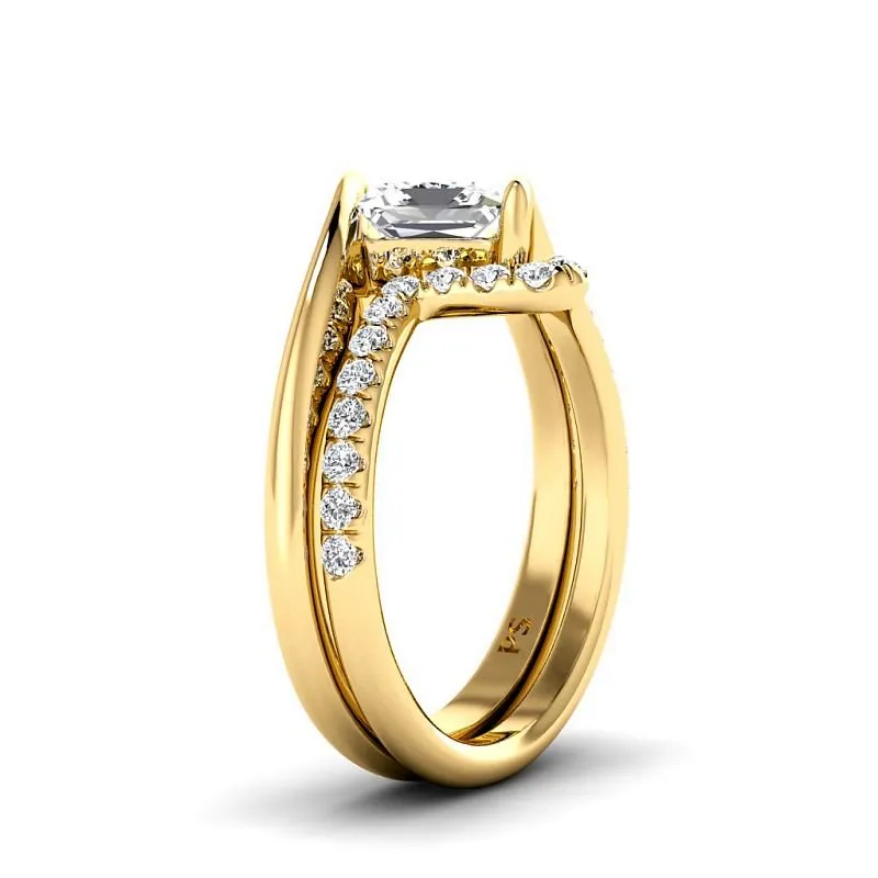 0.80-3.30 CT Round & Princess Cut Lab Grown Diamonds - Bridal Set