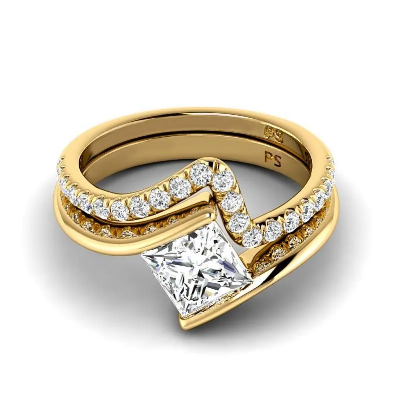 0.80-3.30 CT Round & Princess Cut Lab Grown Diamonds - Bridal Set