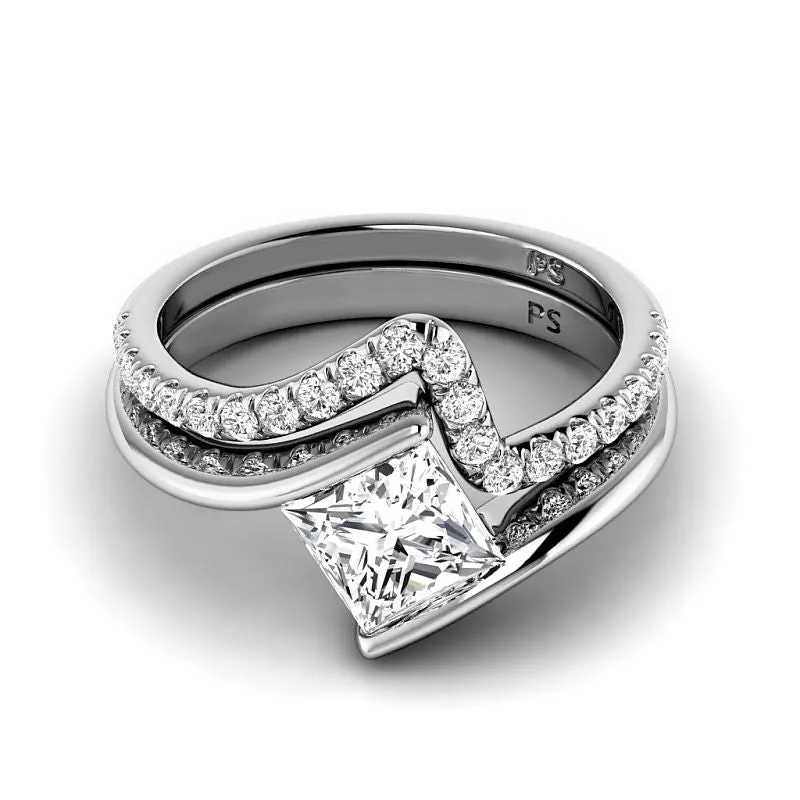 0.80-3.30 CT Round & Princess Cut Lab Grown Diamonds - Bridal Set
