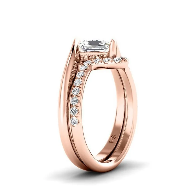 0.80-3.30 CT Round & Princess Cut Lab Grown Diamonds - Bridal Set