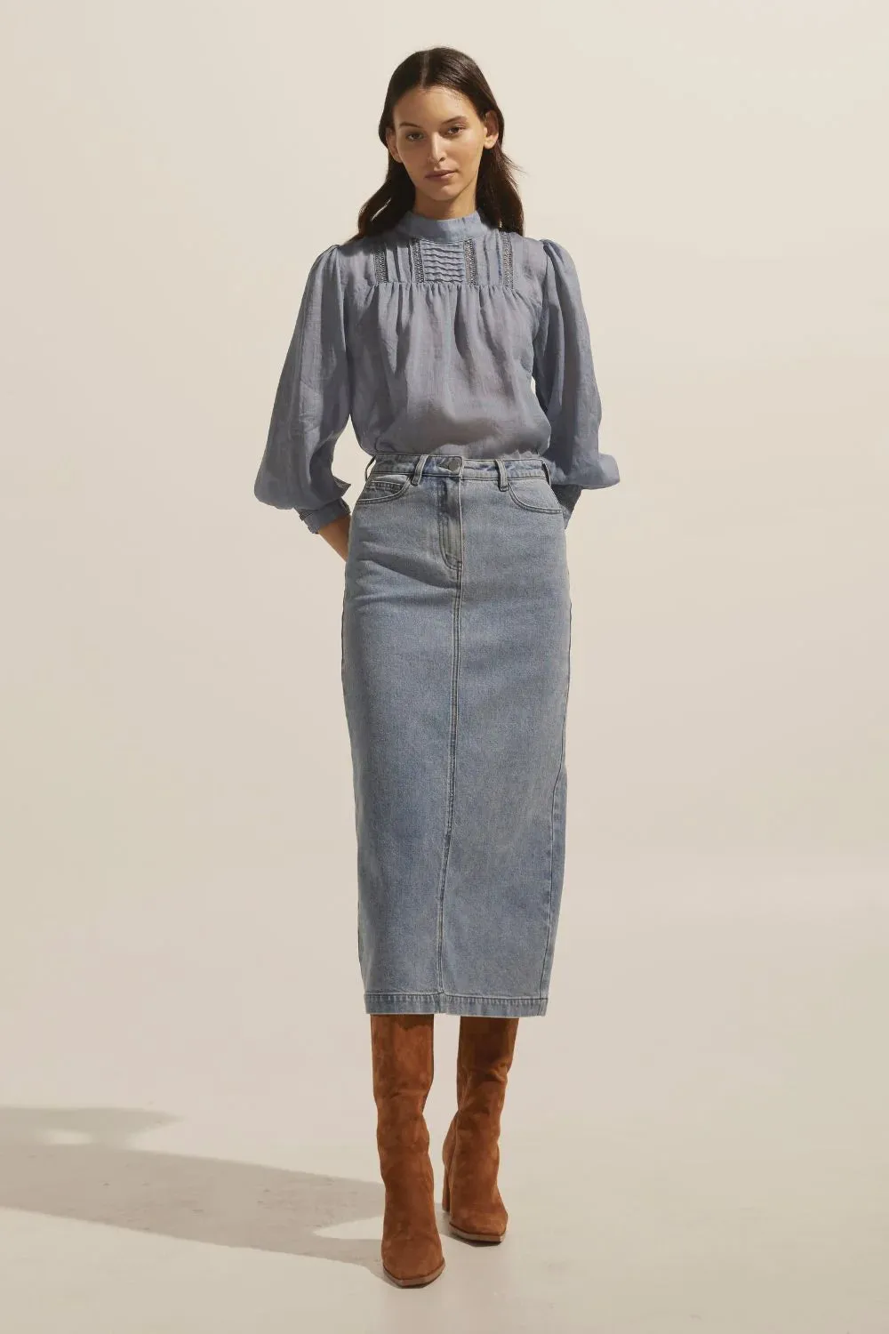 Accord Skirt - Washed Denim