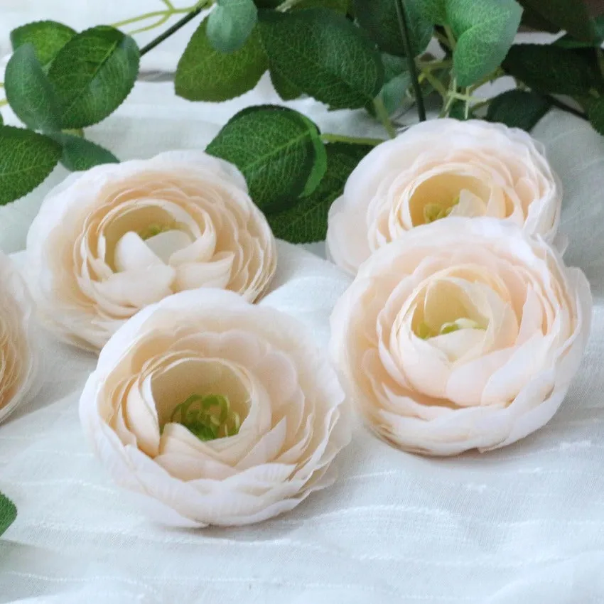 Artificial Ranunculus Flower Heads 50 Bulk