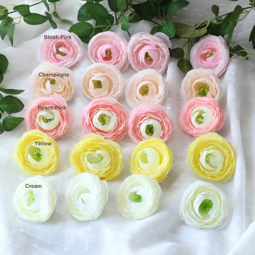 Artificial Ranunculus Flower Heads 50 Bulk