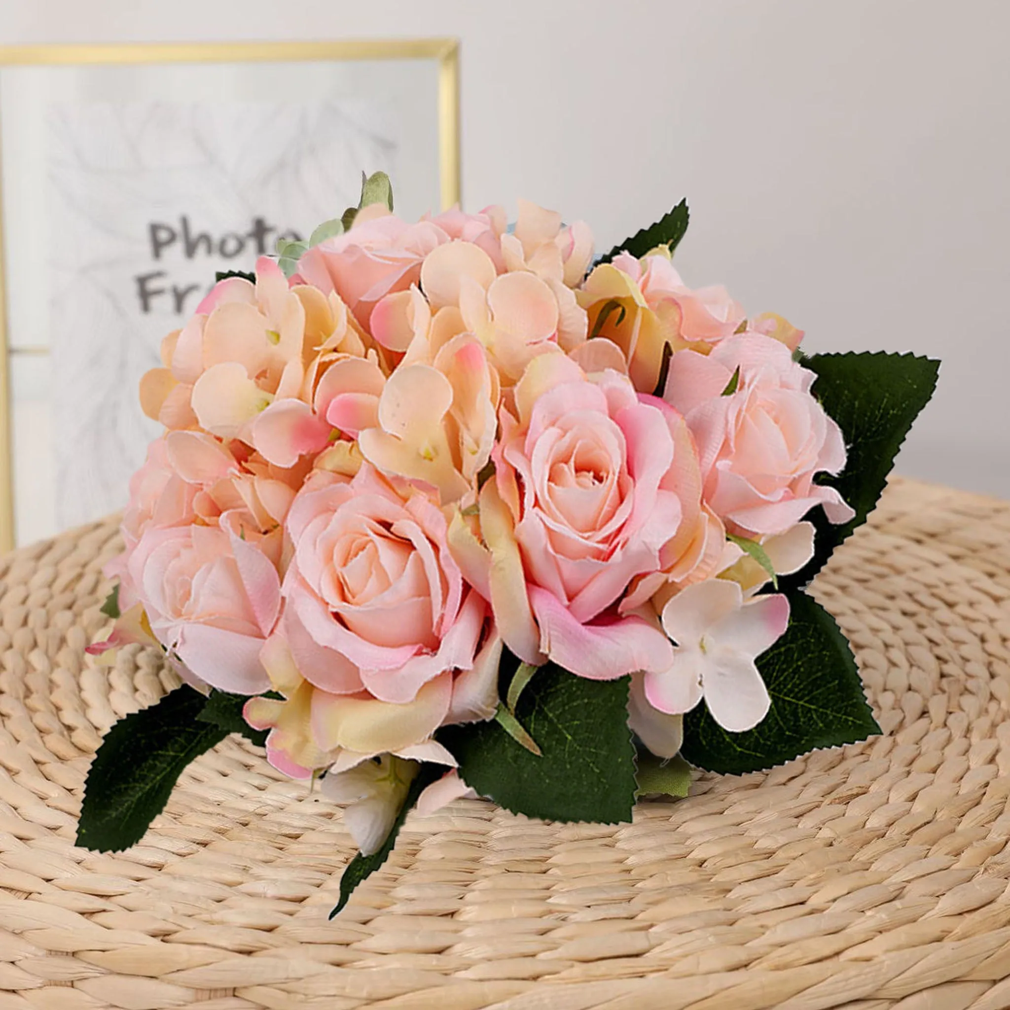 Artificial Silk Hydrangea Rose Mixed Bouquet