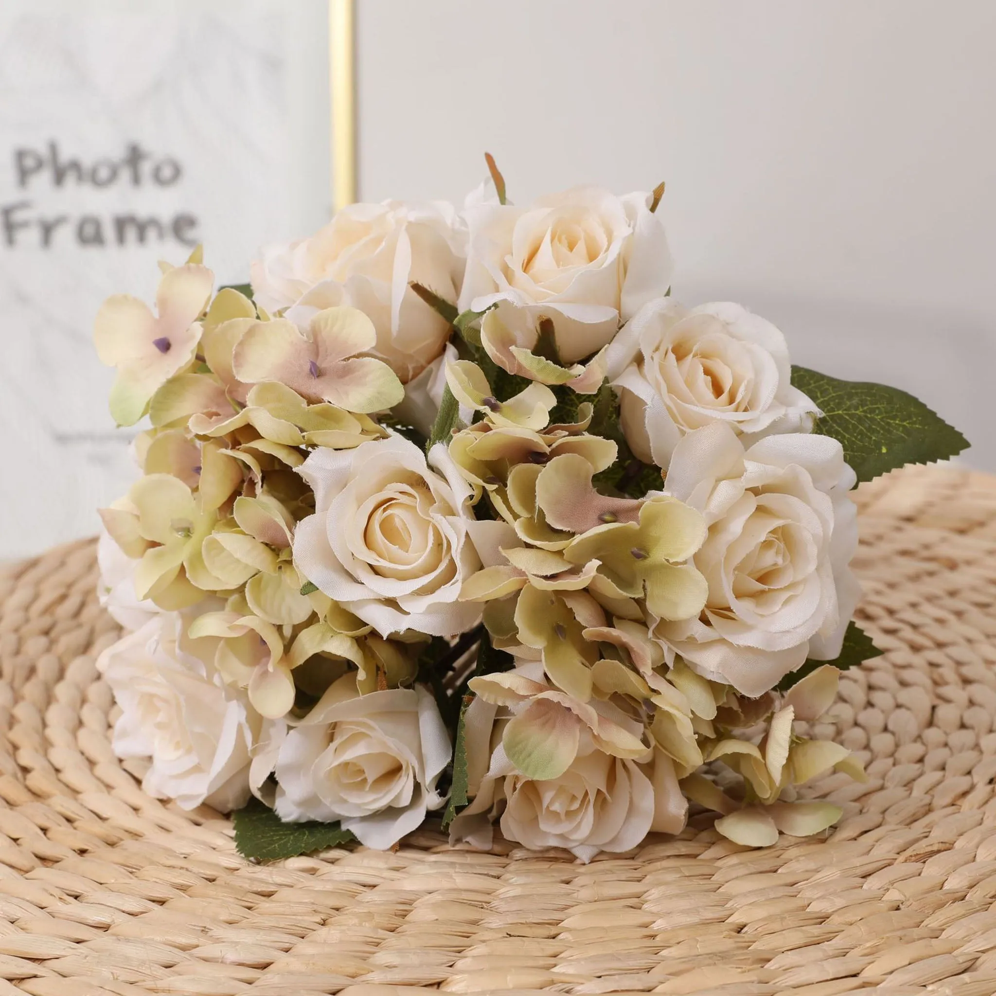 Artificial Silk Hydrangea Rose Mixed Bouquet