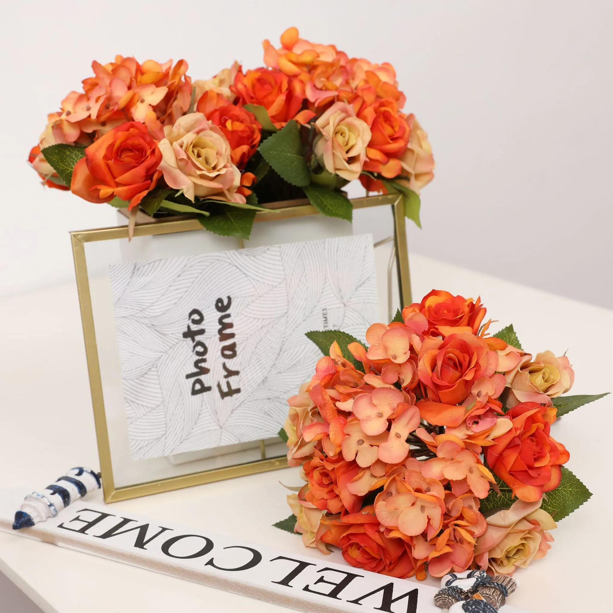 Artificial Silk Hydrangea Rose Mixed Bouquet