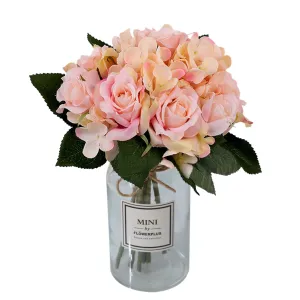 Artificial Silk Hydrangea Rose Mixed Bouquet