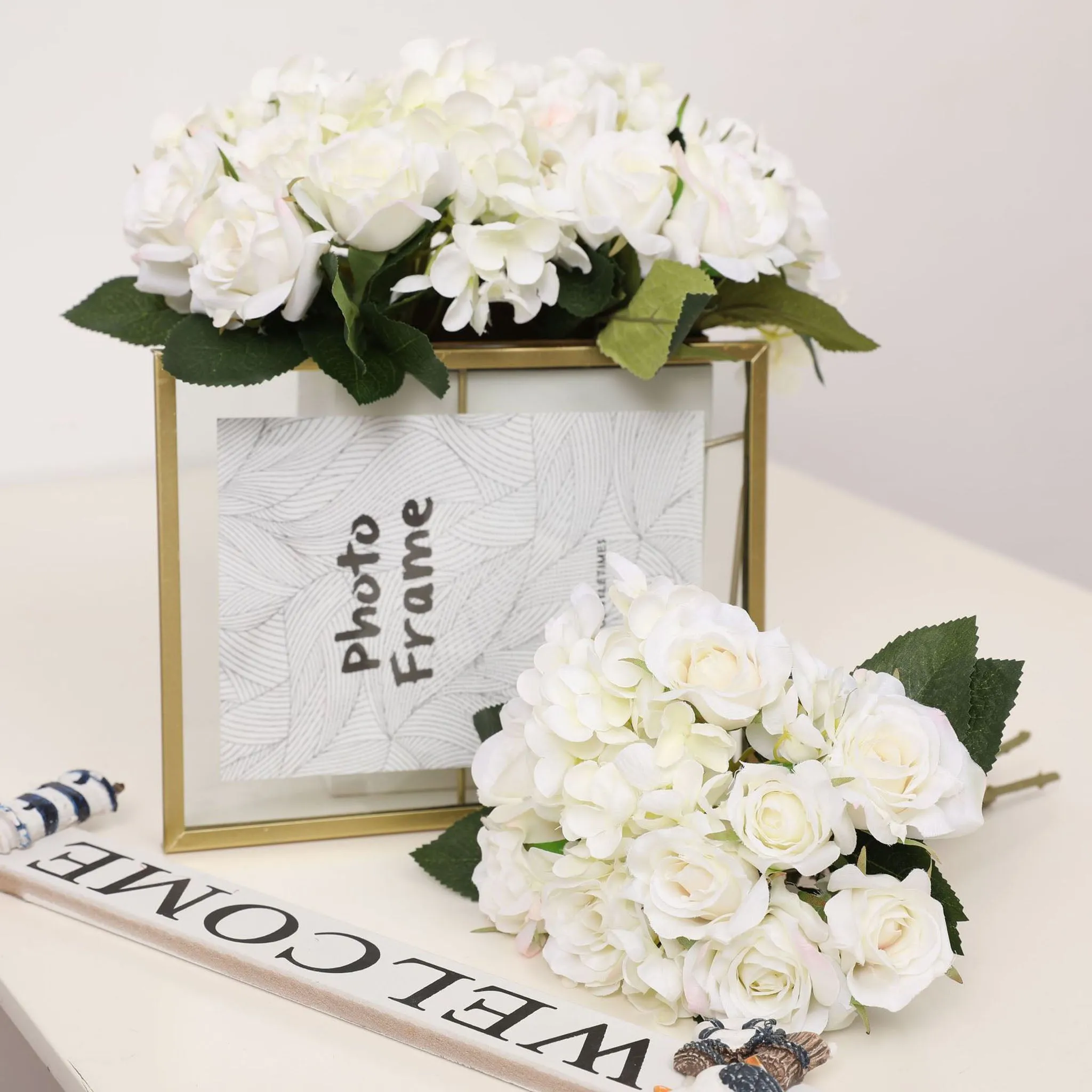 Artificial Silk Hydrangea Rose Mixed Bouquet
