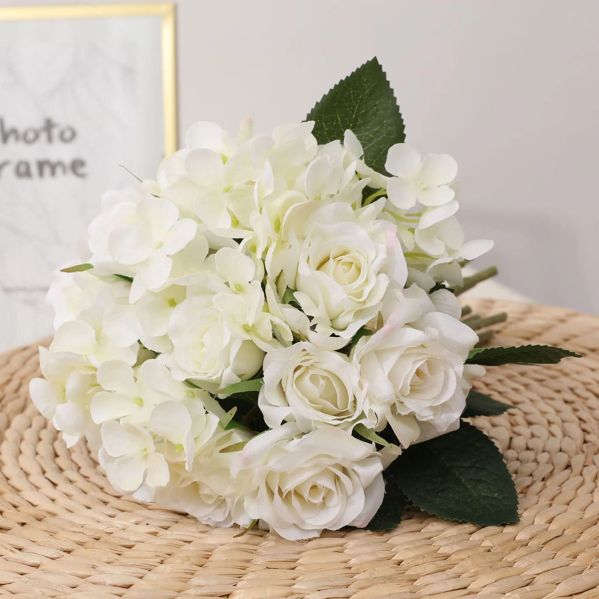Artificial Silk Hydrangea Rose Mixed Bouquet