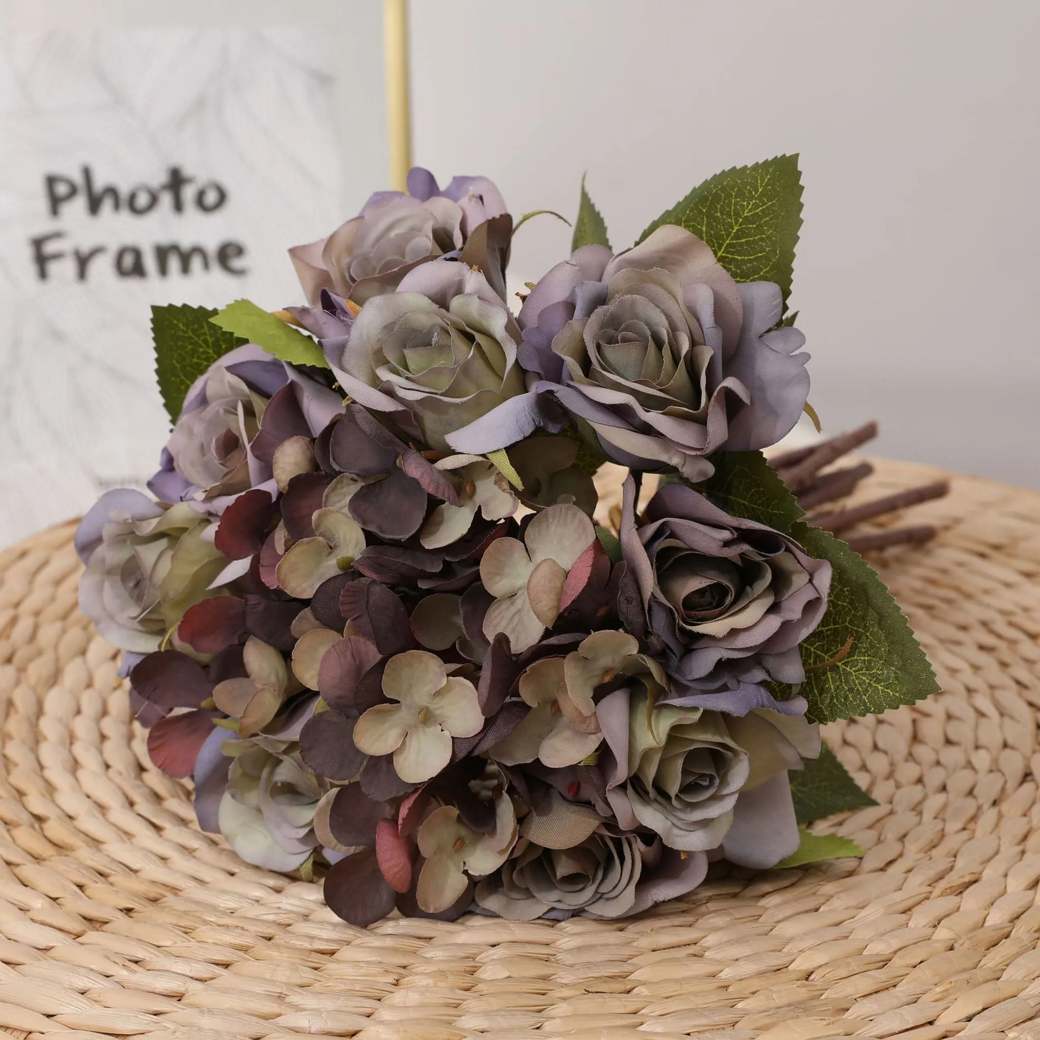 Artificial Silk Hydrangea Rose Mixed Bouquet