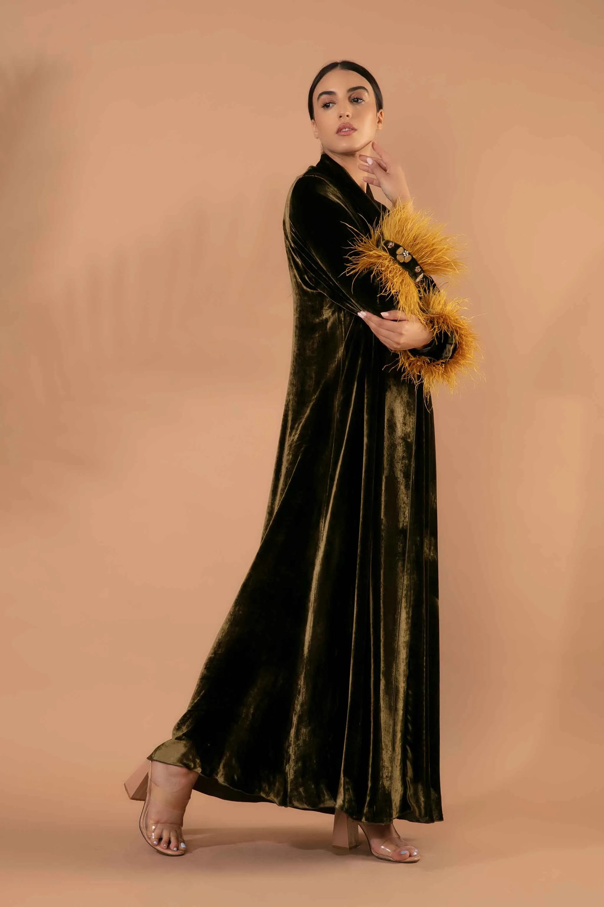 Blossom Abaya in Olive Green - RTW