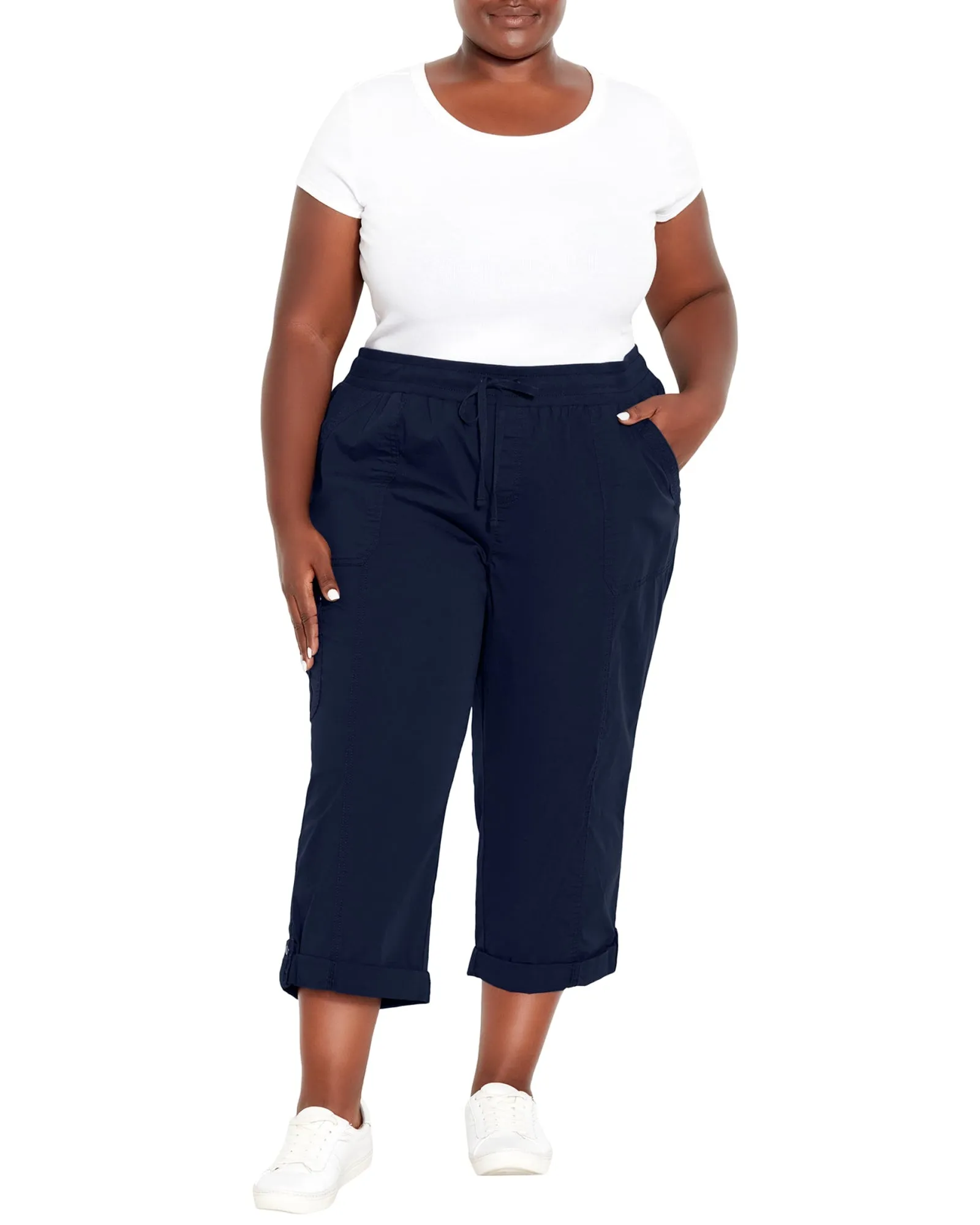 Brenda Roll Up Capri | Navy