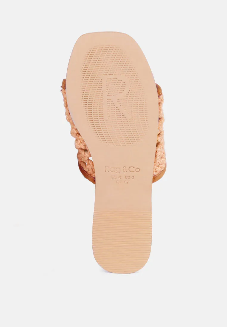 Cedar Handwoven Natural Tassel Flats
