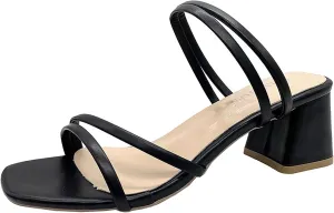 Chunky Block Heel Sandals Women Open Toe Strappy Ankle Strap Comfortable Wedding Shoes