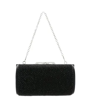 Crystal Embellished Cylinder Clutch Evening Bag