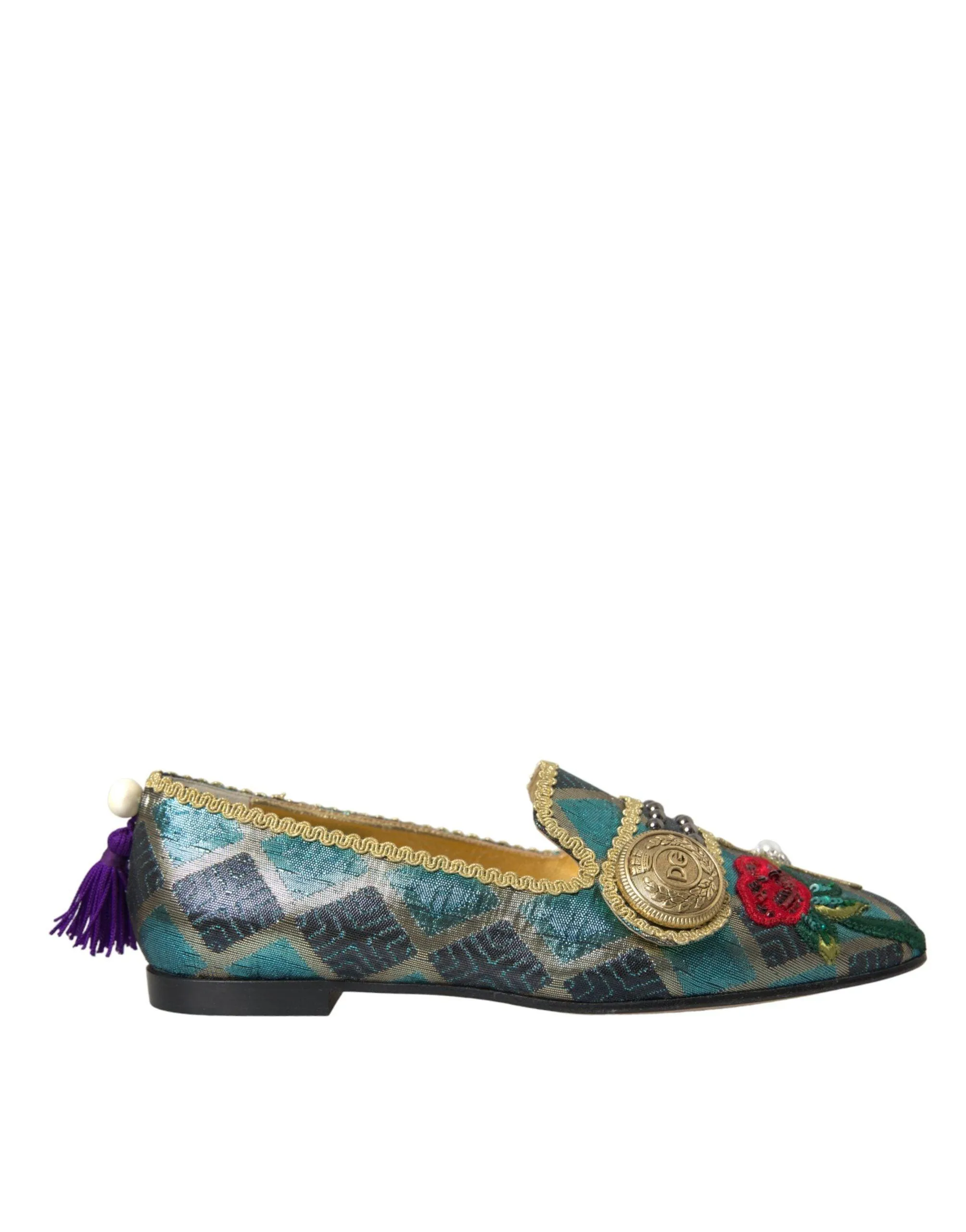 Dolce & Gabbana Brocade Tassel Loafers
