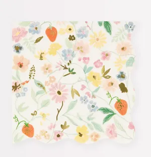 Elegant Floral Beverage Napkin