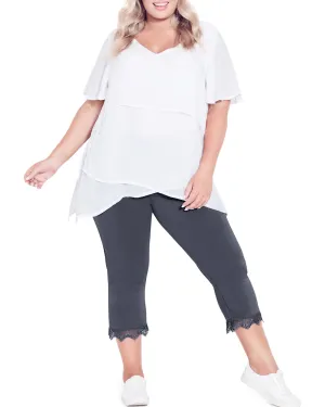 Kate Stretch Lace Capri | Adriatic Blue