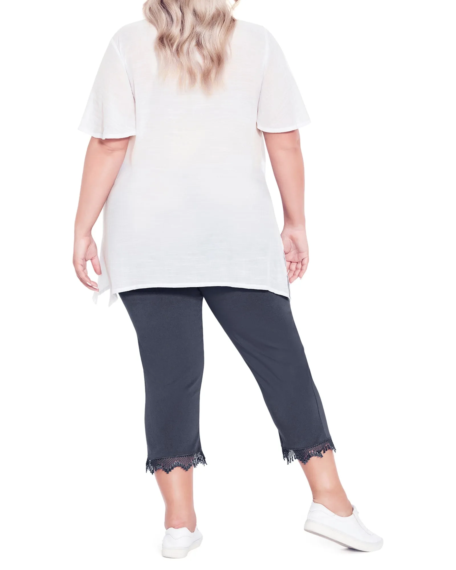 Kate Stretch Lace Capri | Adriatic Blue