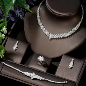 Luxury Women Elegant Bridal CZ Necklace Set