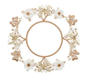 Papillon Charger in Ivory & Gold, Set of 2