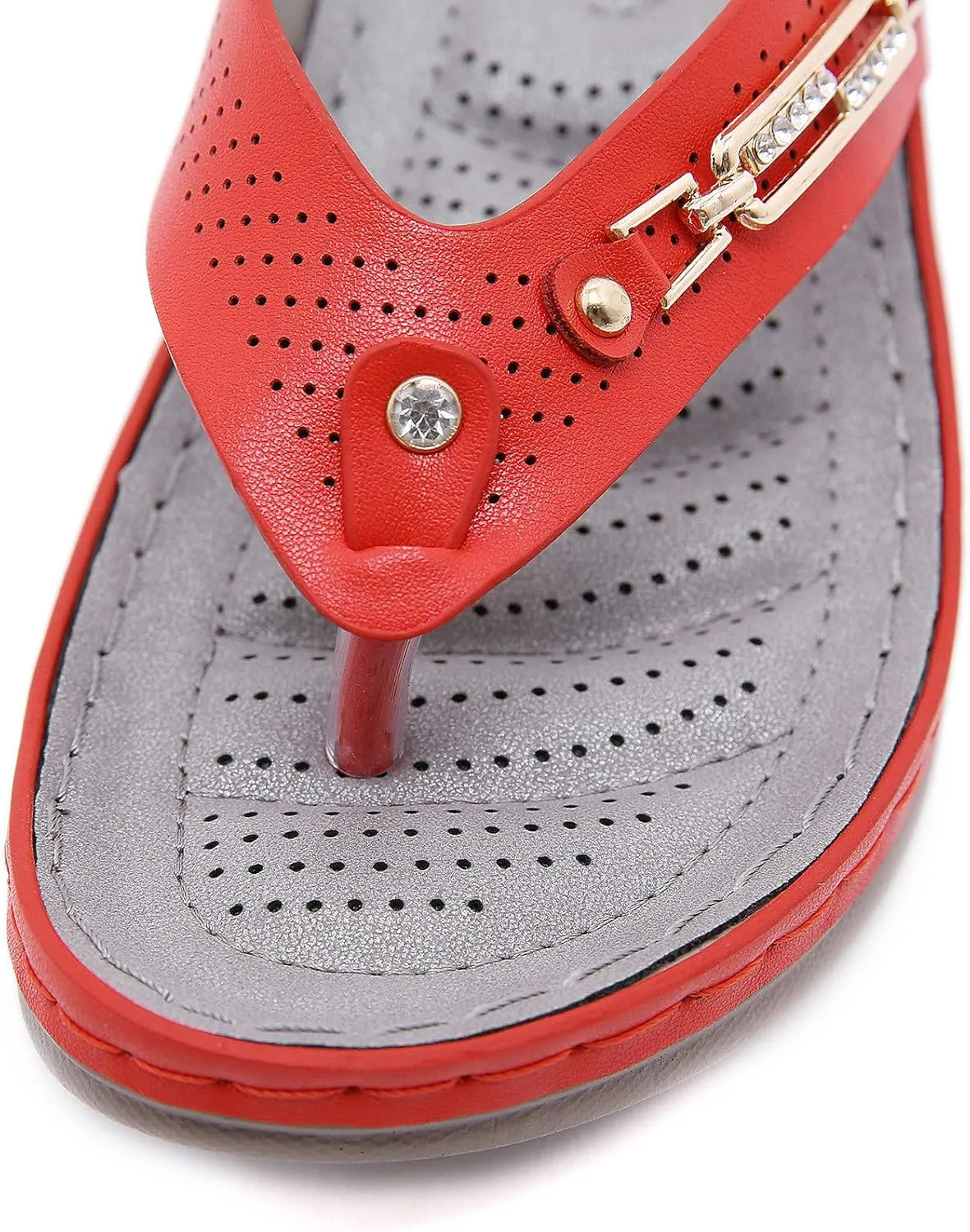 Platform Womens Sandals, Women's Wedges Flip-Flops Beach Sandals Clip Toe Casual Sandals Arch Support Massage Sandals