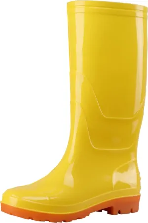 Rain Boots for Women Waterproof, Women's Tall Rain Boots Wide Calf Waterproof Lightweight Garden Shoes Comfortable Anti-Slipping Rubber Shoes