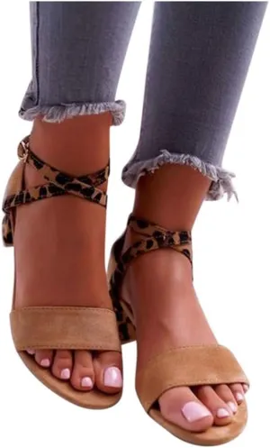 Sandals for Women Low Heel Wedge,Chunky Heel Sandal Open Toe Wedding Pumps with Buckle Ankle Strap Evening Party Shoes