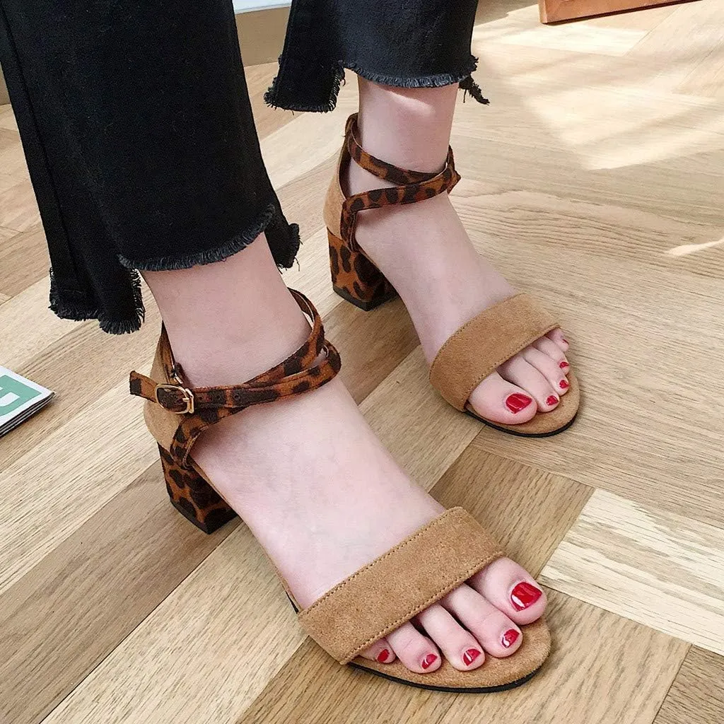 Sandals for Women Low Heel Wedge,Chunky Heel Sandal Open Toe Wedding Pumps with Buckle Ankle Strap Evening Party Shoes