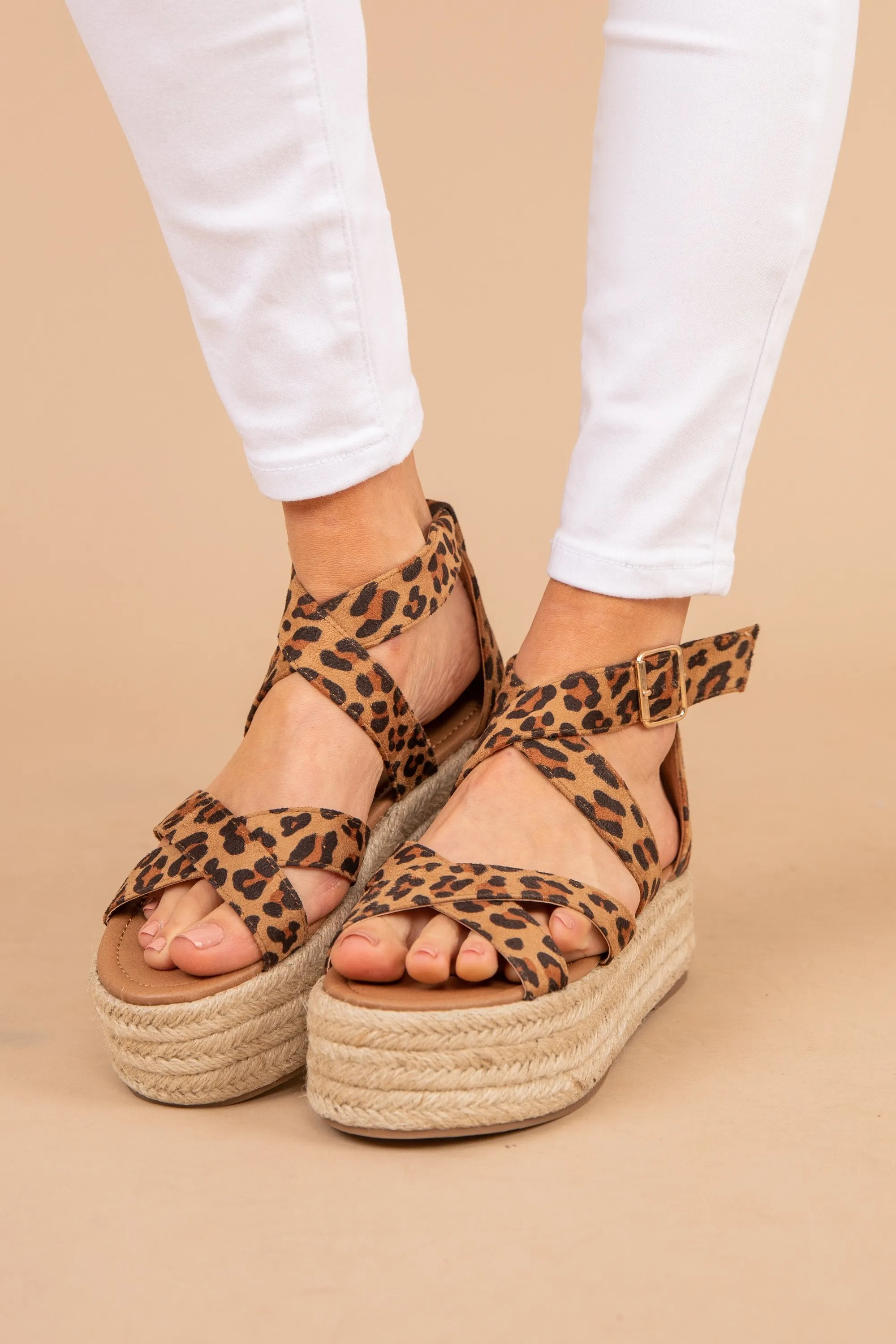 Send My Love Brown Leopard Platform Sandals