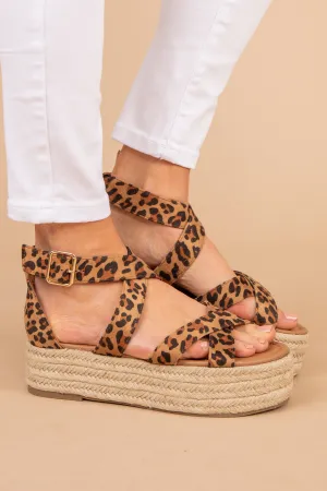 Send My Love Brown Leopard Platform Sandals