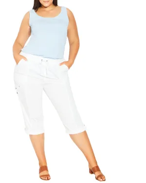 Sheila Roll Up Capri | White