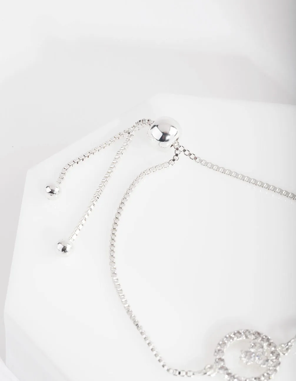 Silver Cubic Zirconia Toggle Bracelet