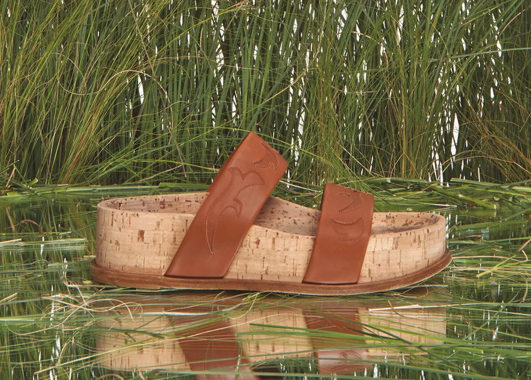 Striker Flame Platform Sandal in Cognac Nappa Leather