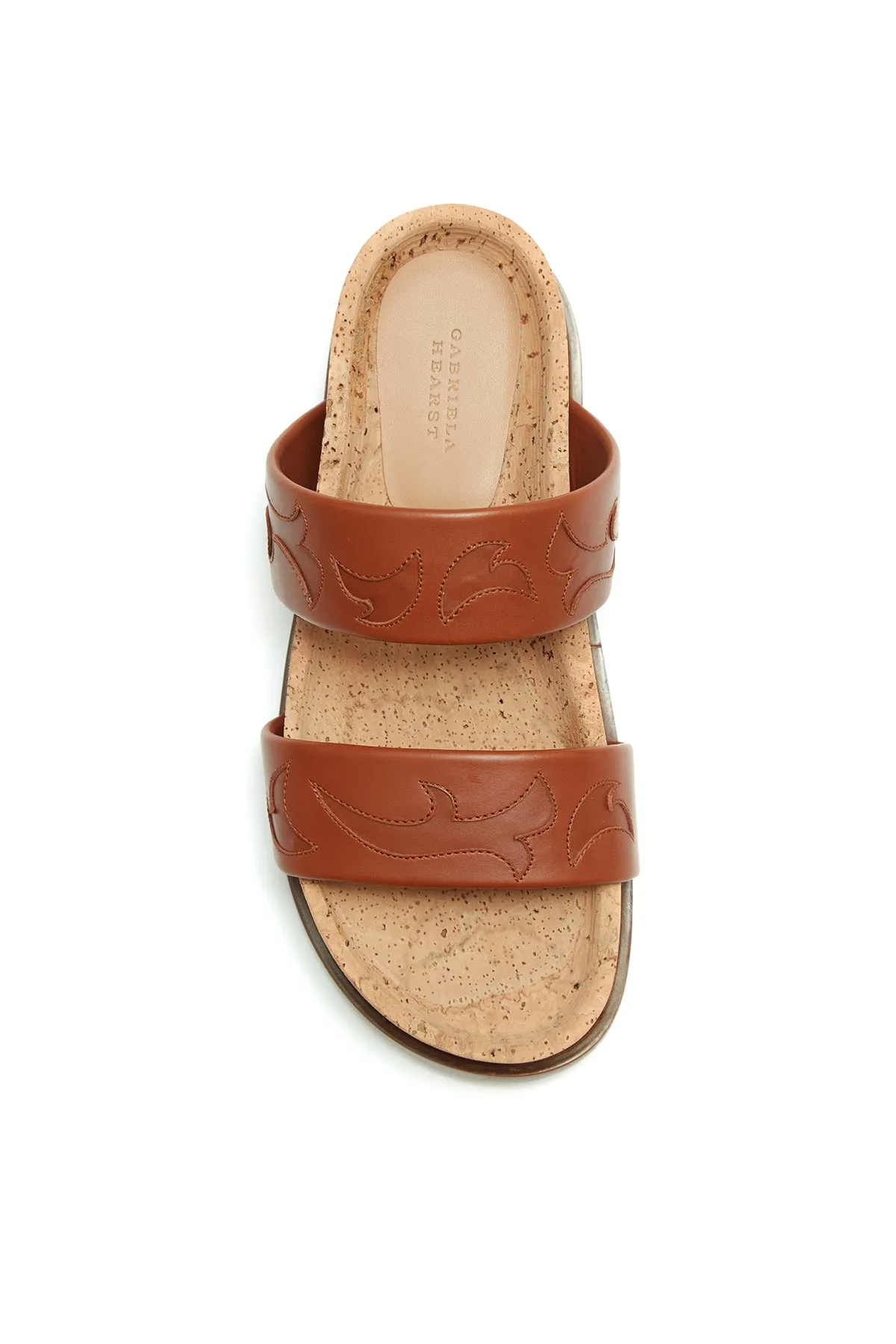 Striker Flame Platform Sandal in Cognac Nappa Leather