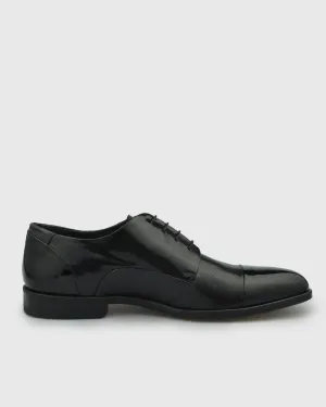 VINCENT & FRANKS VFS21 BLACK PATENT DERBY SHOE