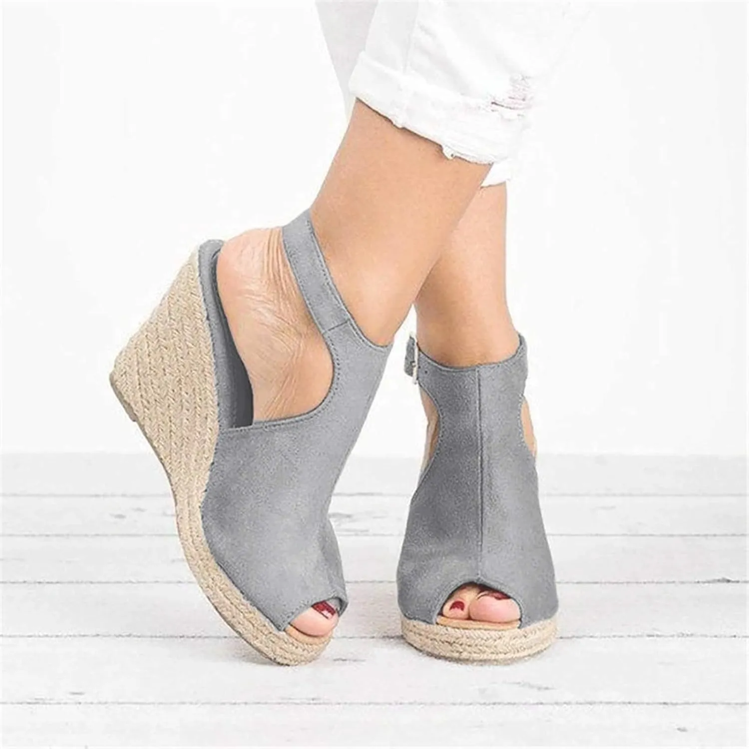 Wedge Sandals for Women, XHLEMON Summer Peep Toe Wedge Sandals Ankle Strappy Espadrille Platform Sandals Slingback Sandals