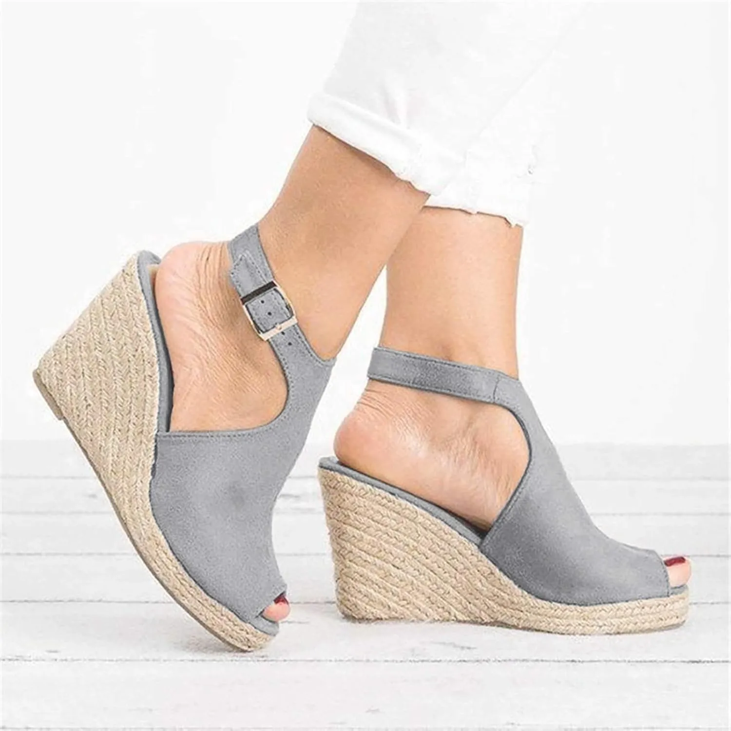 Wedge Sandals for Women, XHLEMON Summer Peep Toe Wedge Sandals Ankle Strappy Espadrille Platform Sandals Slingback Sandals