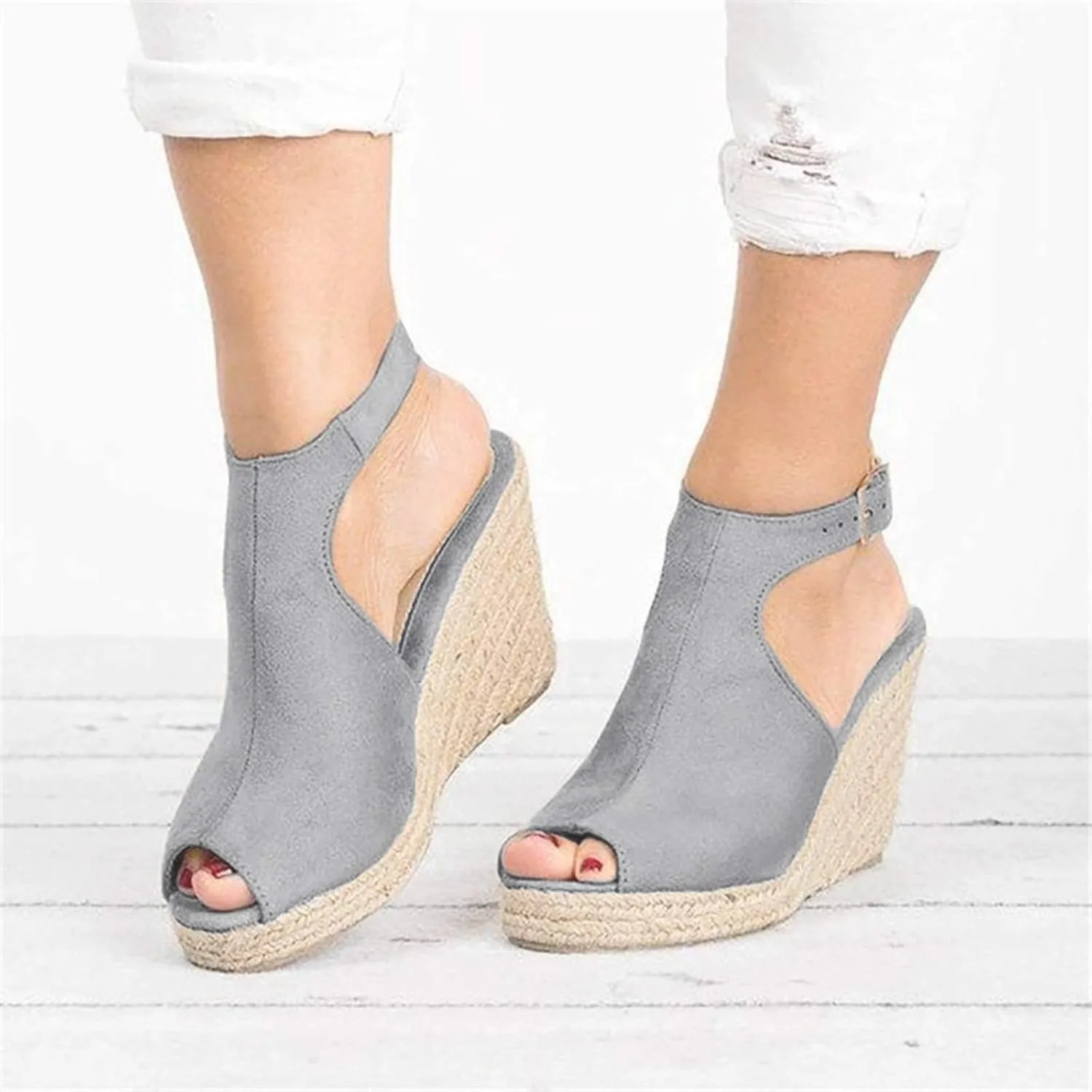 Wedge Sandals for Women, XHLEMON Summer Peep Toe Wedge Sandals Ankle Strappy Espadrille Platform Sandals Slingback Sandals