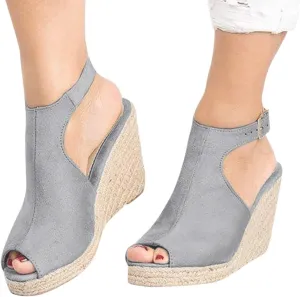 Wedge Sandals for Women, XHLEMON Summer Peep Toe Wedge Sandals Ankle Strappy Espadrille Platform Sandals Slingback Sandals