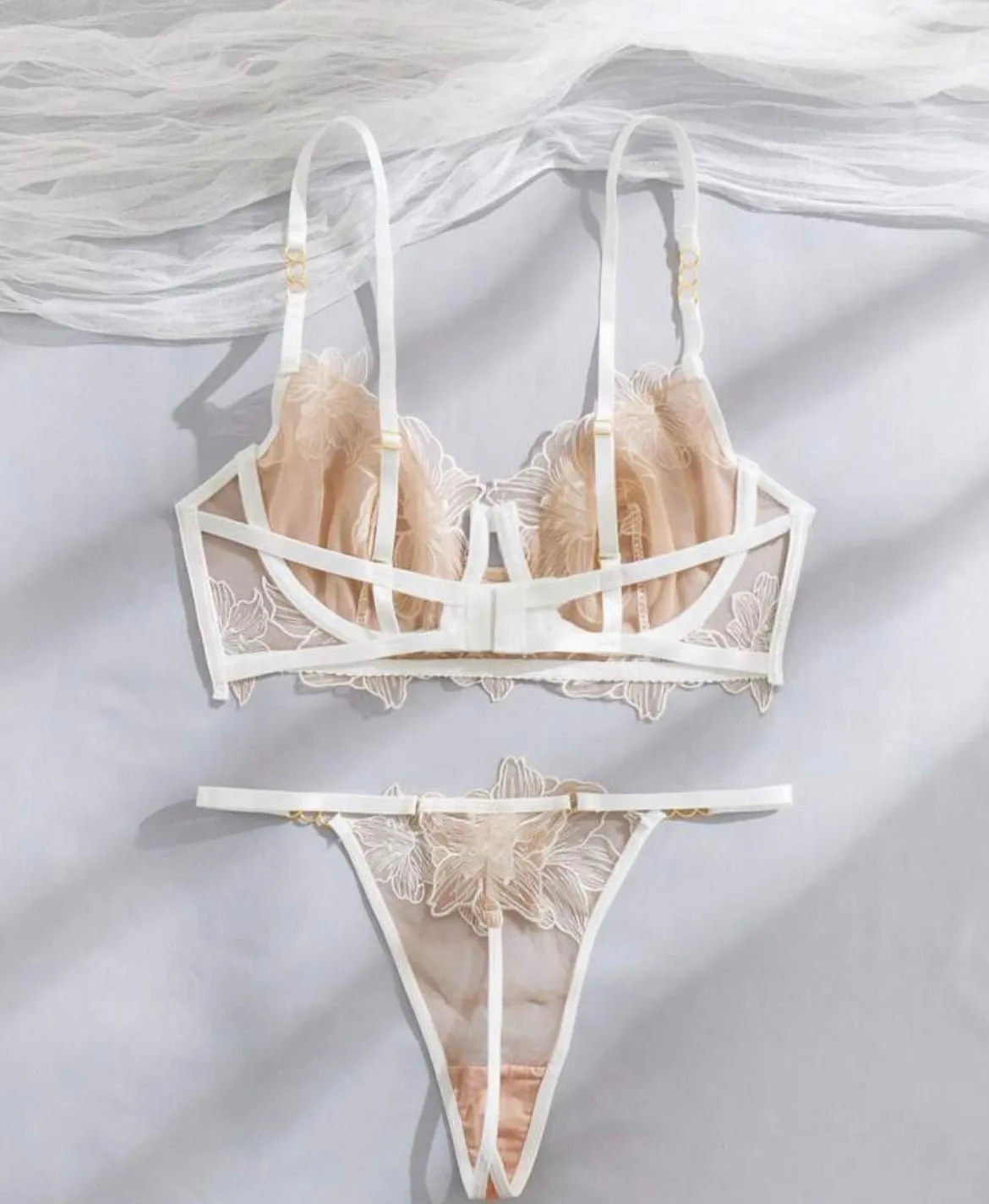 White Lingerie Set Embroidered