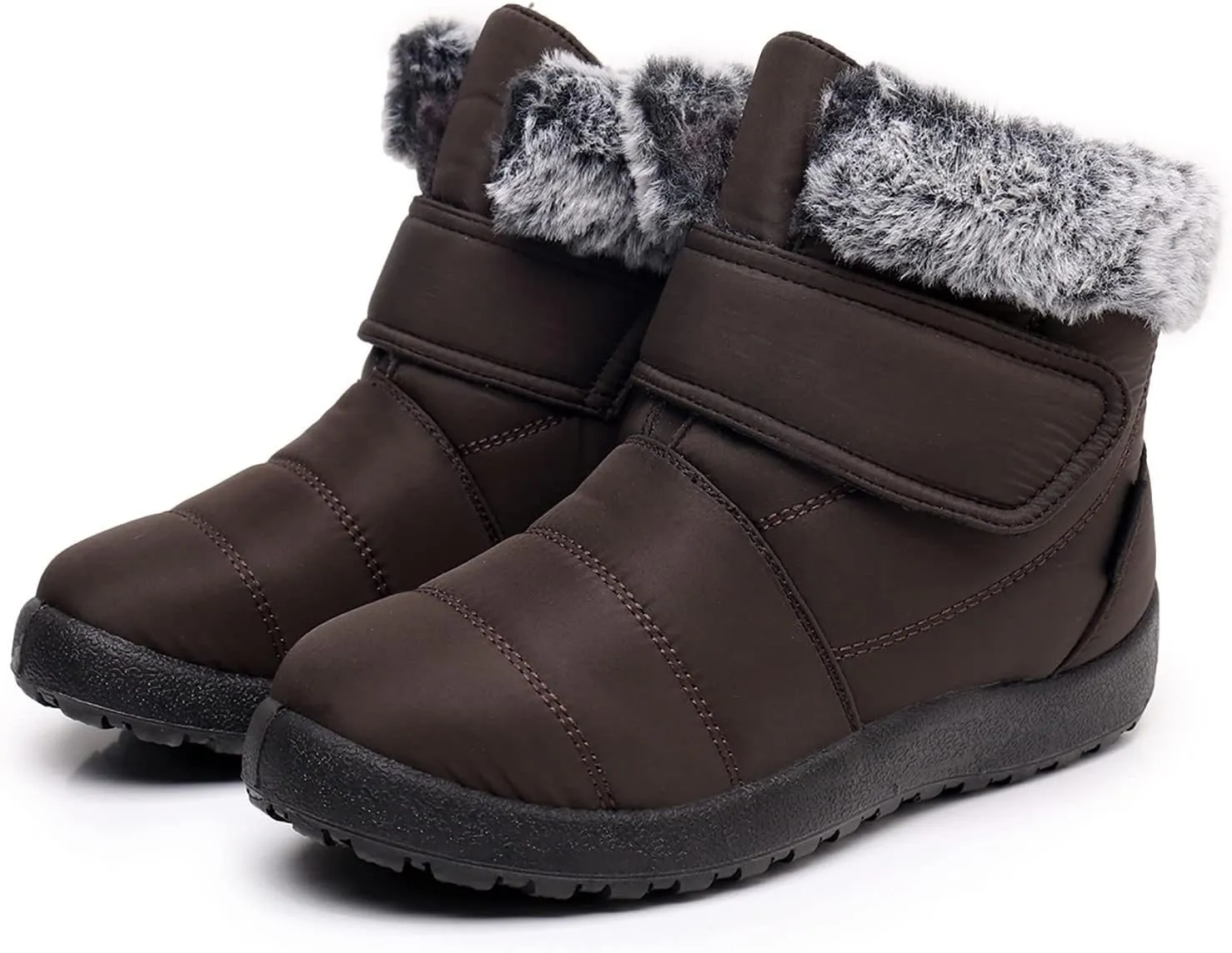 Womens Winter Boots Fur Lined Booties Winter Ankle Boots Waterproof Outdoor Anti-Slip Comfortable Short Boot