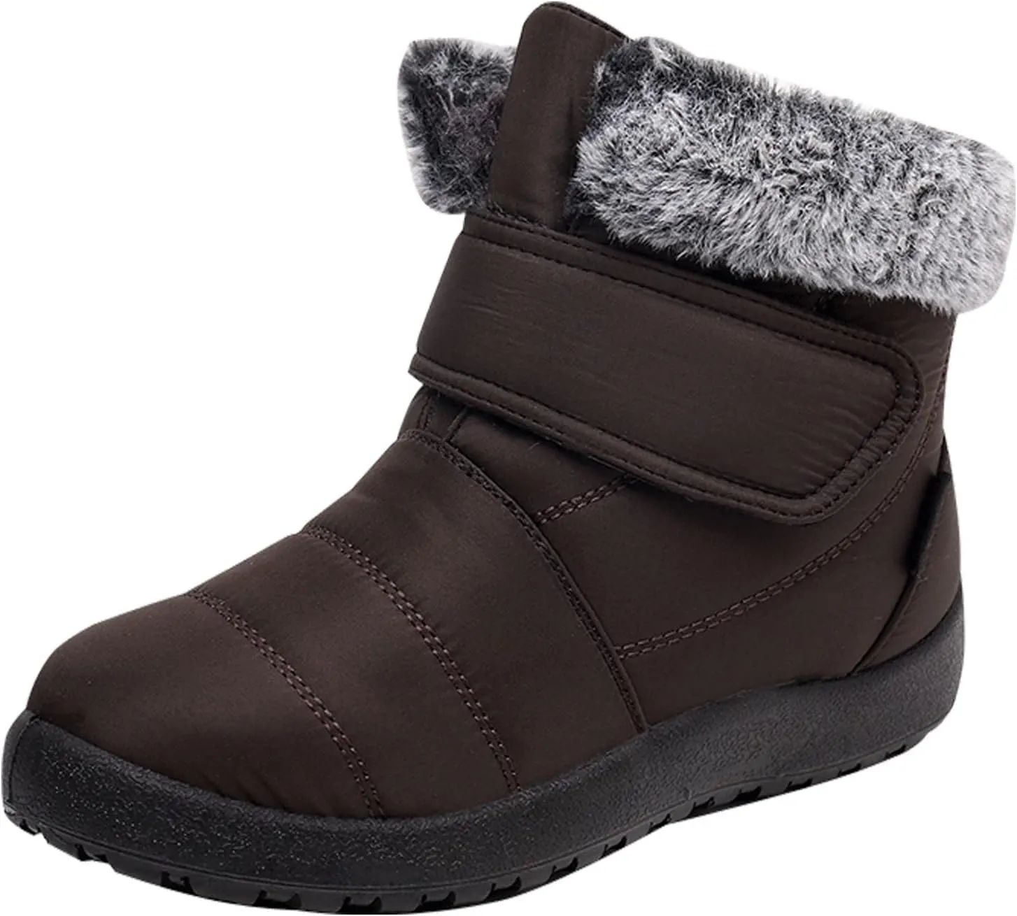 Womens Winter Boots Fur Lined Booties Winter Ankle Boots Waterproof Outdoor Anti-Slip Comfortable Short Boot