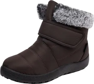 Womens Winter Boots Fur Lined Booties Winter Ankle Boots Waterproof Outdoor Anti-Slip Comfortable Short Boot