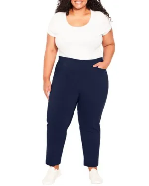 Zuri Cropped Pull On Pant | Navy